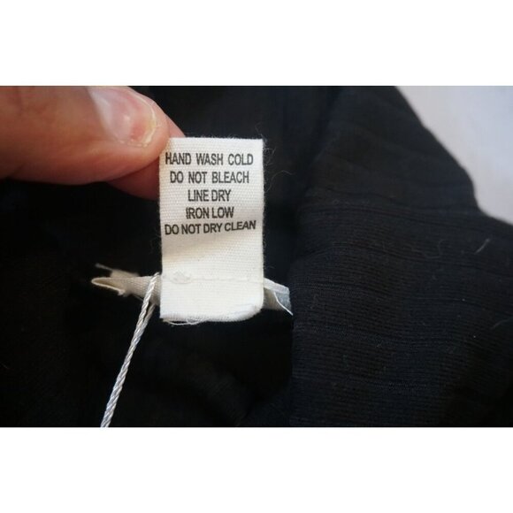 Cappella Black Ribbed Turtle Neck Long Sleeve Bodysuit - Size L, NWT - Picture 7 of 9